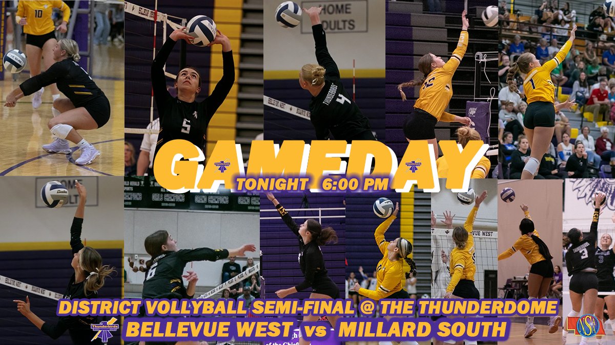 afaiman9's tweet image. 🏐DISTRICT Semi-Final🏐 
Tonight 6:00 PM 
@ The Thunderdome vs Millard South HS
@B_W_Volleyball
@TbirdEMPIRE
