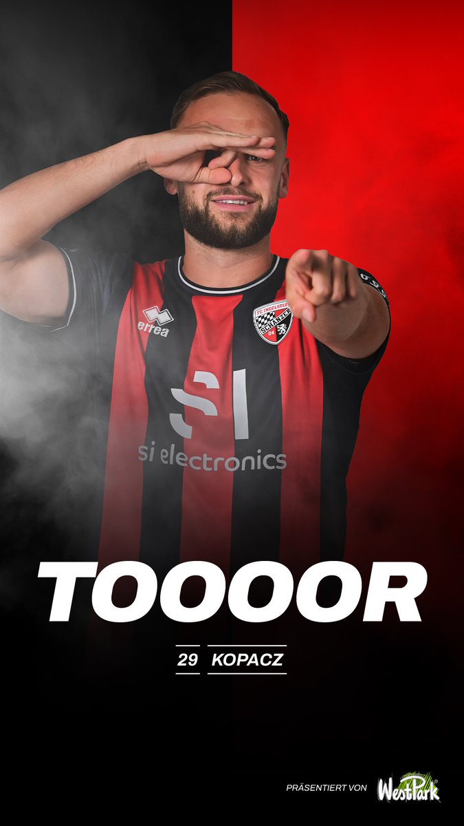 Schanzer's tweet photo. (90‘) TOOOR für die #Schanzer! David #Kopacz mit dem fünften Treffer für die Schwarz-Roten! ⚫️🔴

——
5:3 #FCIBVB https://t.co/vRUtFmwSaB