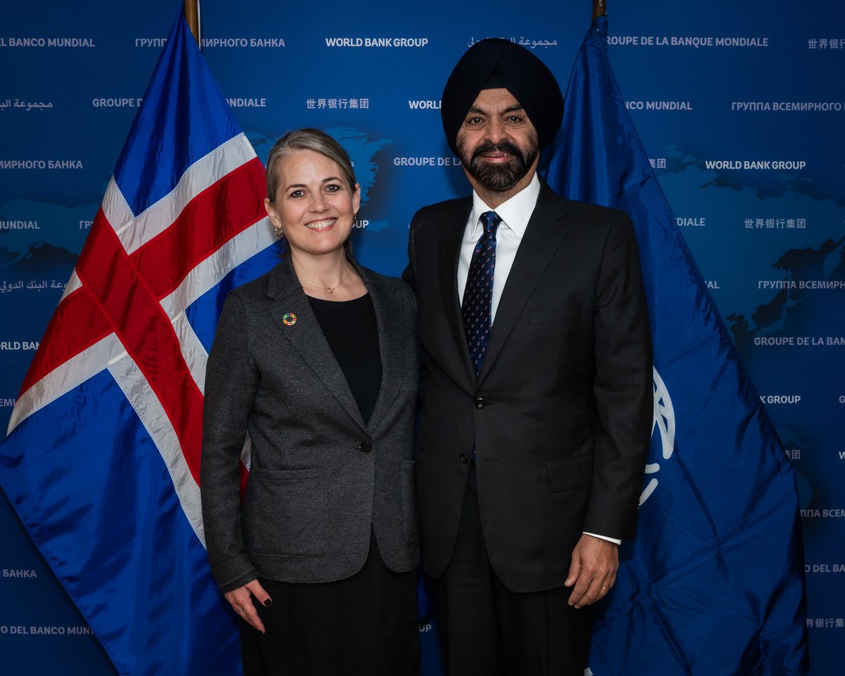 Successful #WBGmeetings this week - Iceland proud to partner with <a href="/WorldBank/">World Bank</a> on Hybrid Capital and support the Livable Planet fund 🌐🌍