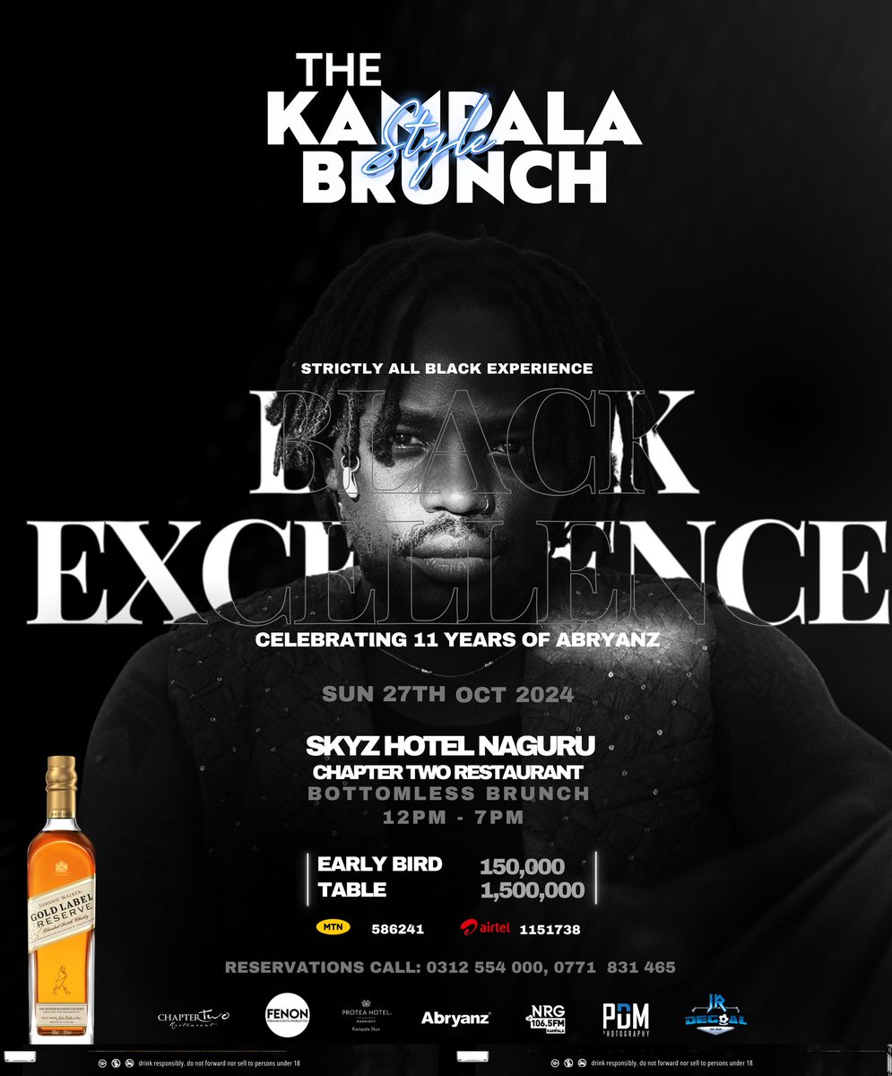 KimuliShafik5's tweet image. I don&apos;t think y&apos;all ready for #thekampalastylebrunch happening this very Sunday themed #BlackExellence ??

#11YearsOfAbryanz 🔥🔥