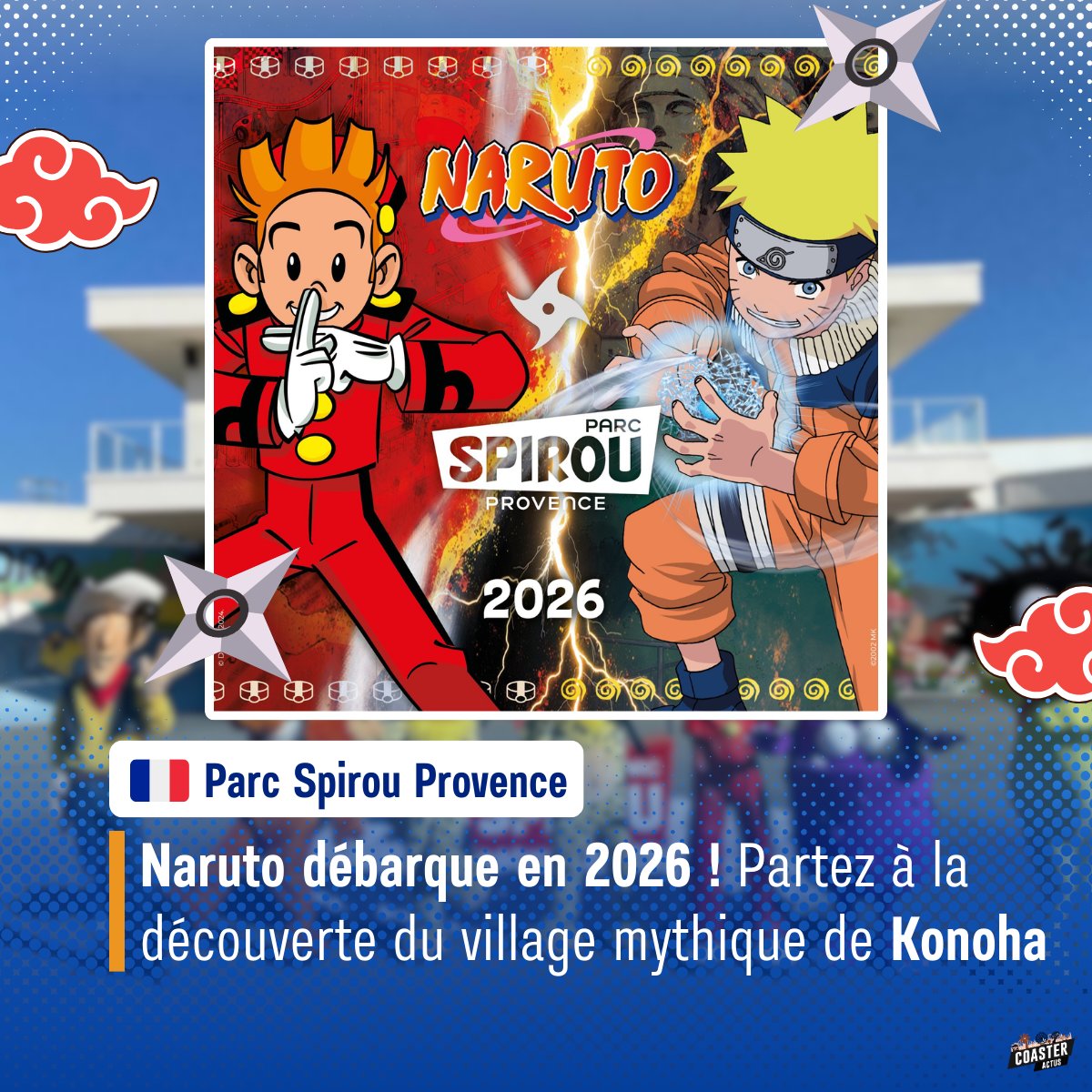 🍥 En 2026, découvrez au Parc Spirou Provence... #Naruto !

👉 immersion dans le village de Konoha (1.5 hectares)
👉 plusieurs attractions
👉 unique en Europe !

📰 Pas plus d'informations pour le moment !

Source : @parc_spirou