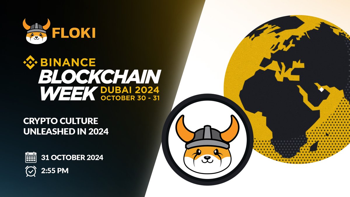 FLOKI is proud to announce that we will be speaking at #Binance Blockchain  Week in Dubai, October 30-31, 2024. #Floki will discuss #crypto culture,  the rise of #memecoins, the strength of democratized
