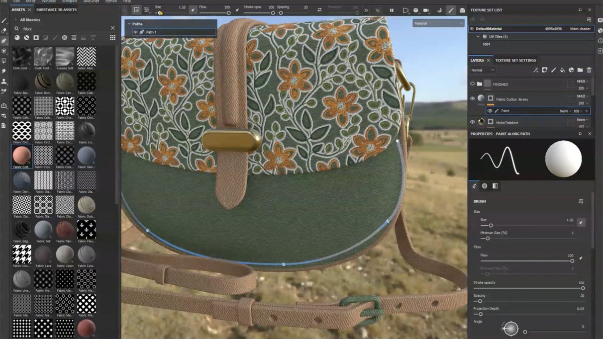Substance3D's tweet image. New to 3D, or looking to sharpen your skills? Catch up on Christina Ryan’s #AdobeMAX demo where she breaks down the basics of 3D texturing with #Substance3D! Watch it here: adobe.ly/4efo9Ml 🍿
