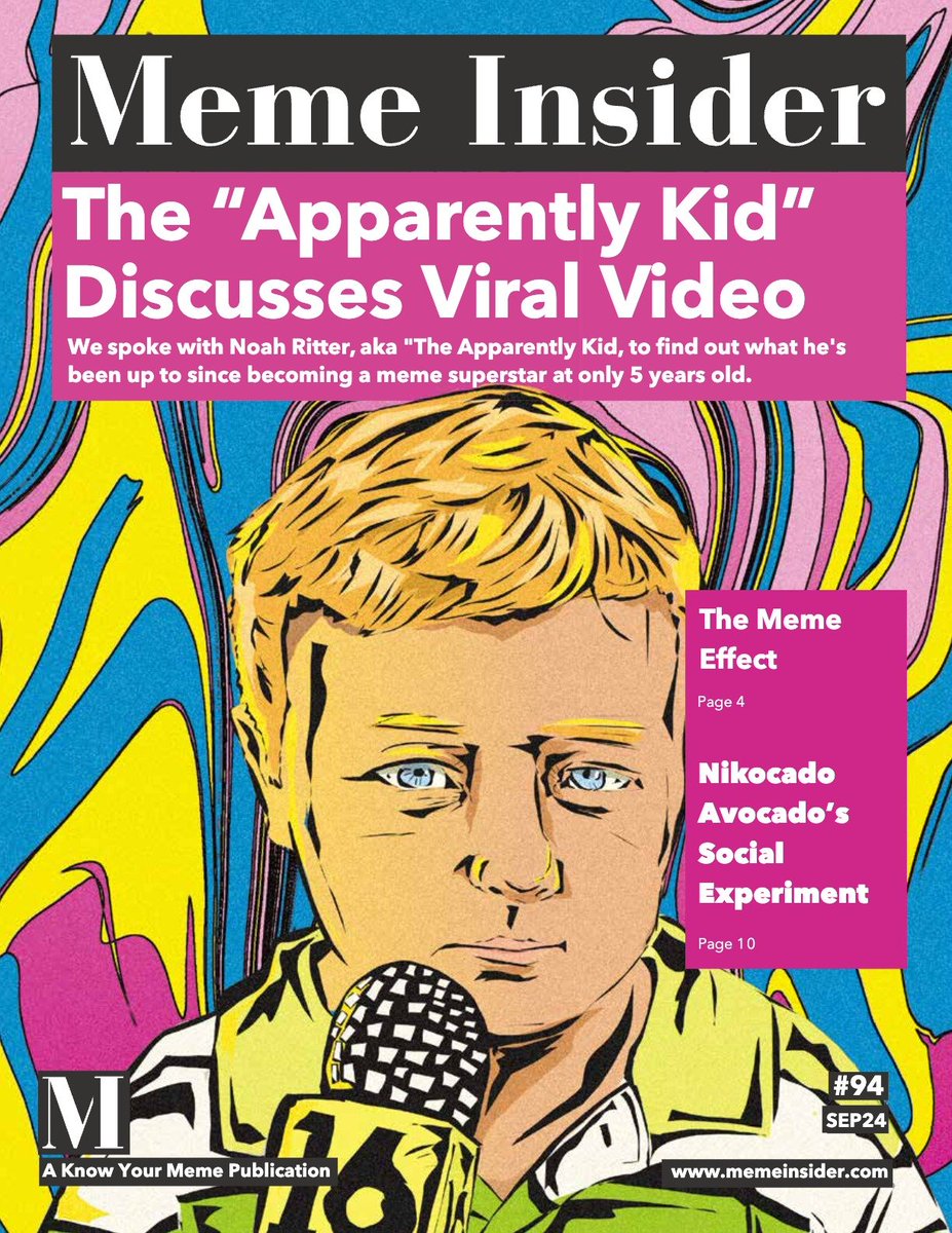 New release!

Apparently we have an interview with the Apparently Kid
A conclusive deep dive into Nikocado Avocado's Social Experiment
Why won’t Hawk Tuah die?
How do memes keep TV shows fresh?
And much more!

Read at memeinsider.com