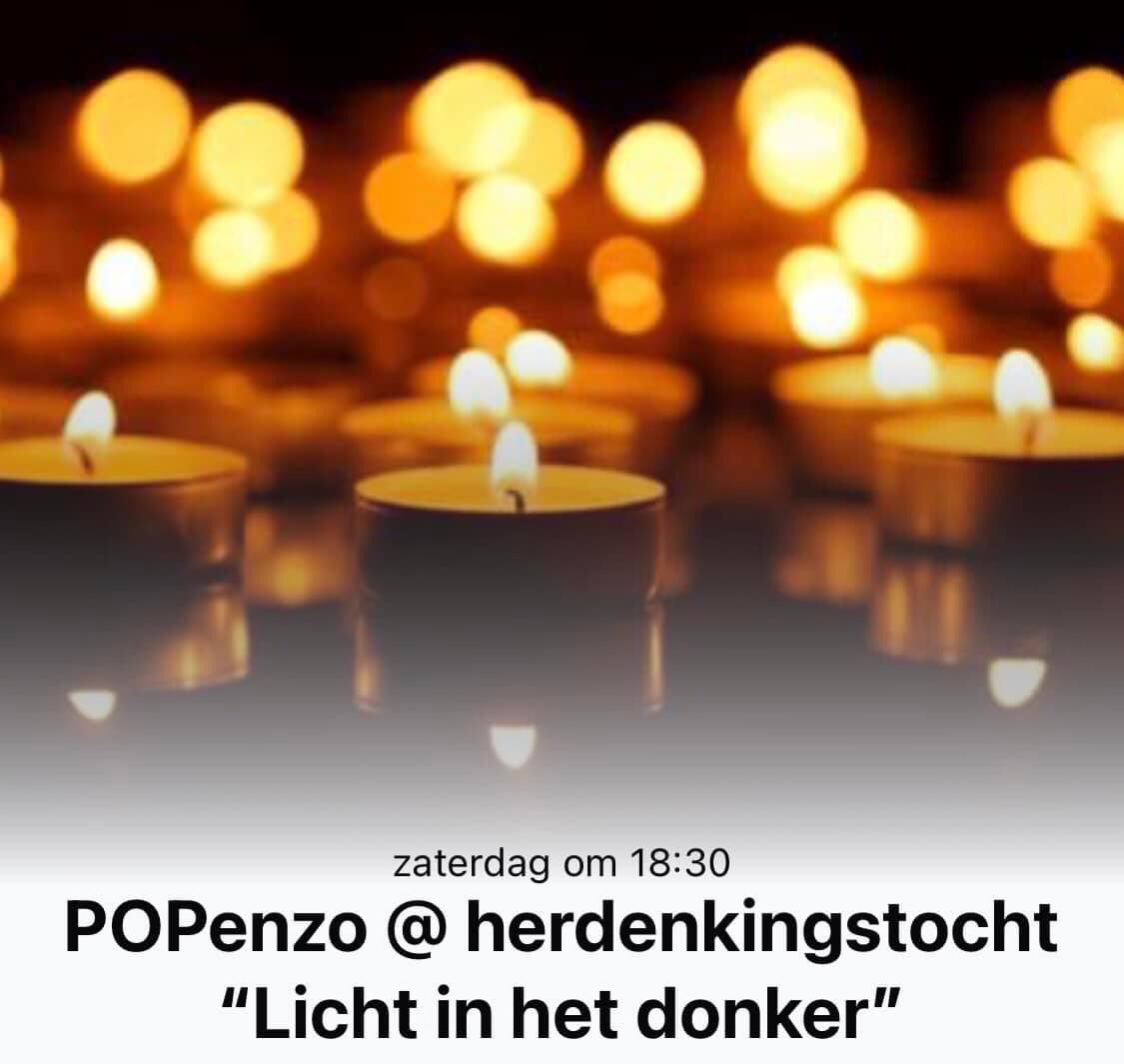 Morgen, 26 okt de herdenkingstocht “Licht in het donker” aan de begraafplaats - Oldenzaalsestraat in Hgl.
Welkom vanaf 18.30 voor de verlichte tocht, met langs de route muziek van o.a. POPenzo.. #POPenHerdenk
