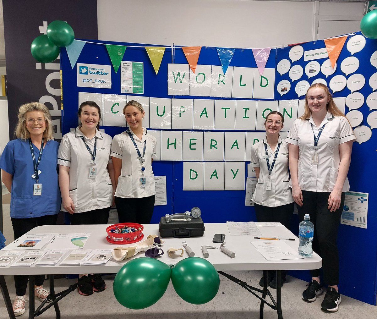 SVUH Occupational Therapy Dept (@ot_svuh) on Twitter photo It's that time of year again! World OT day takes place on the 27th October. Great opportunity to show the diverse work we do and the people we help! #occupationaltherapyforall <a href="/AOTInews/">Association of Occupational Therapists of Ireland</a> <a href="/thewfot/">WFOT</a> <a href="/HSCPsSVUH/">Health and Social Care Professions SVUH</a> <a href="/WeHSCPs/">National HSCP Office, HSE</a> <a href="/tcd_ot/">TCD OT</a> It's that time of year again! World OT day takes place on the 27th October. Great opportunity to show the diverse work we do and the people we help! #occupationaltherapyforall <a href="/AOTInews/">Association of Occupational Therapists of Ireland</a> <a href="/thewfot/">WFOT</a> <a href="/HSCPsSVUH/">Health and Social Care Professions SVUH</a> <a href="/WeHSCPs/">National HSCP Office, HSE</a> <a href="/tcd_ot/">TCD OT</a>