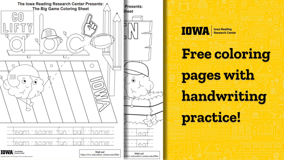 Iowa Reading Research Center (@iareading) on Twitter photo Huddle up and get ready to tackle handwriting with LIFTER, our free handwriting tool! 🏈🍁✏️ Plus, with our new coloring pages, your students can celebrate fall and the football season while practicing their handwriting skills. irrc.education.uiowa.edu/sites/irrc.edu… Huddle up and get ready to tackle handwriting with LIFTER, our free handwriting tool! 🏈🍁✏️ Plus, with our new coloring pages, your students can celebrate fall and the football season while practicing their handwriting skills. irrc.education.uiowa.edu/sites/irrc.edu…