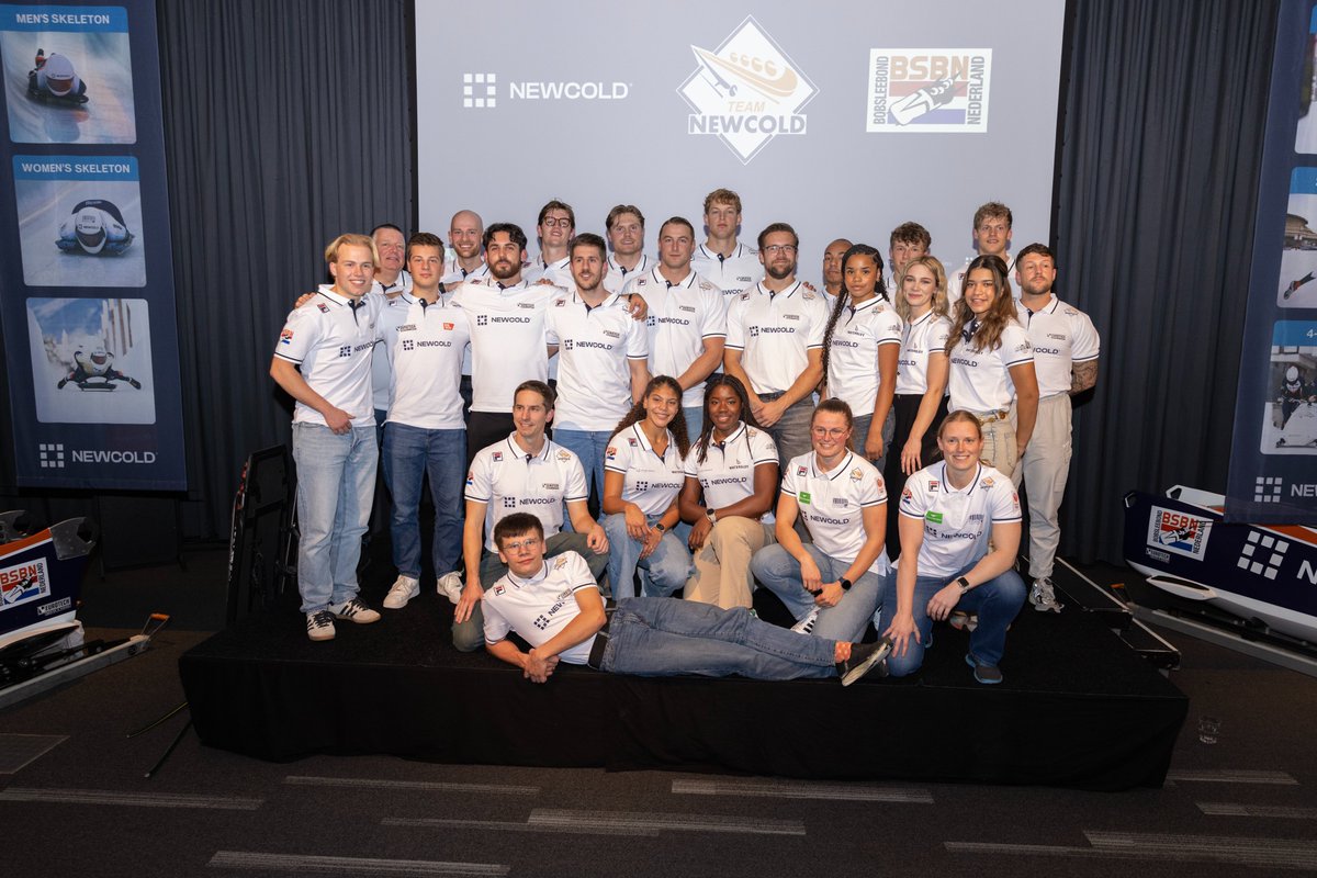 Dutch_Sliding's tweet image. Today marked the official start of the 2024/2025 season for the Dutch Sliding Federation! The event featured the presentation of our bobsleigh, skeleton, and luge athletes of @TeamNewCold 
This fantastic event was made possible in partnership with NewCold our main sponsor.