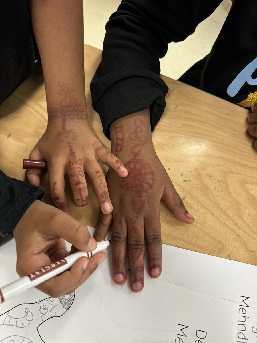 Brandy Smith (@go2yourstudio) on Twitter photo 3rd grade explored the Art of Mehndi (Henna)which has been practiced for centuries in India, Africa, and the Middle East. #collaborationrotation #creativity #risetothechallenge #howweexpressourselves <a href="/FWESIBPYP/">Farmington Woods</a> 3rd grade explored the Art of Mehndi (Henna)which has been practiced for centuries in India, Africa, and the Middle East. #collaborationrotation #creativity #risetothechallenge #howweexpressourselves <a href="/FWESIBPYP/">Farmington Woods</a>