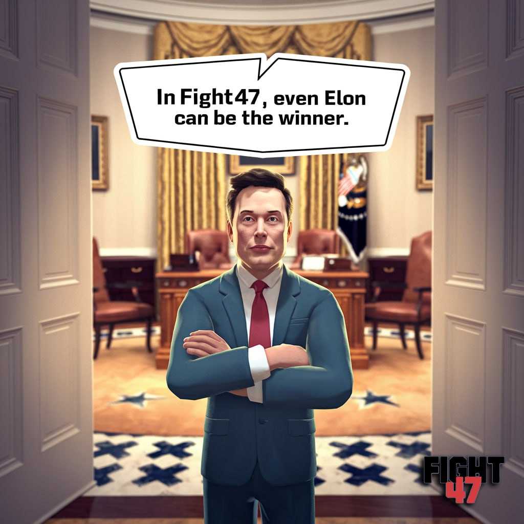 Fight47GAME's tweet photo. Elon Musk wants to compete for the presidency in our game, try to play for him! #GameFi #ETH #CRYPTO https://t.co/TPJ17Qi6ay