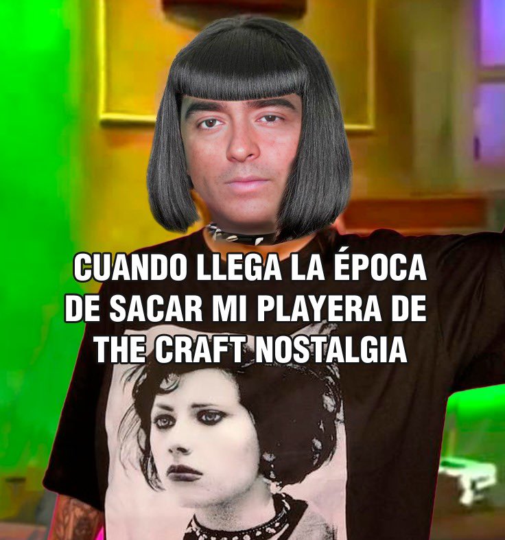 Nostalgiashirts's tweet photo. No se espanten si llego a todos lados con mi playera de Craft 🎃✨

https://t.co/Stw0NxsMnc 

#Halloween #TheCraft #Nostalgia #NostalgiaShirts https://t.co/b9PQ6GfiUY
