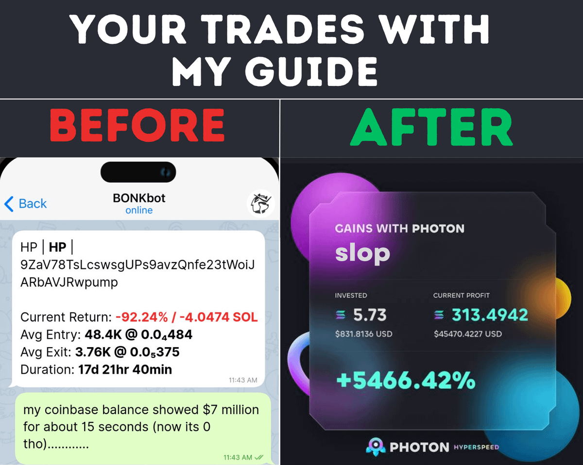 Are you losing money on memecoins?
Do u have a &gt;15% win rate?

It's all about me 6 months ago, but now - my win rate is 82%

Here's the private guide that I used too🧵👇