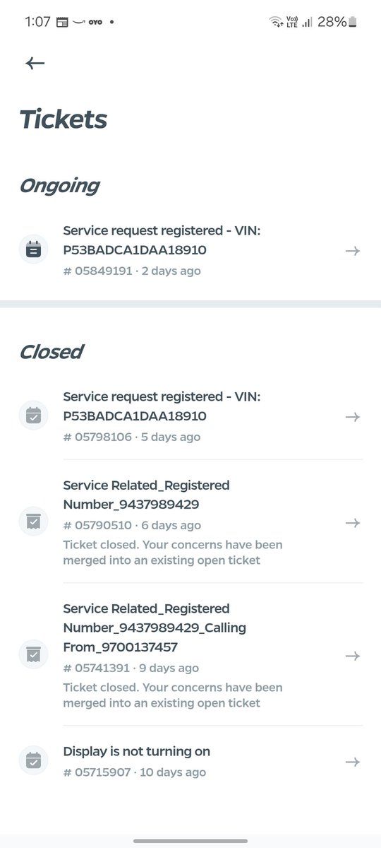 DishantRath's tweet photo. @OlaElectric @bhash @narendramodi @PMOIndia Yet again another ticket closed!! Why are you creating ticket and closing them by your own..Feel ashamed of your service  @OlaElectric @bhash . It's time to raise this in consumer forum. @inconsumerforum @Consumer2Court https://t.co/w25v0mqMLm