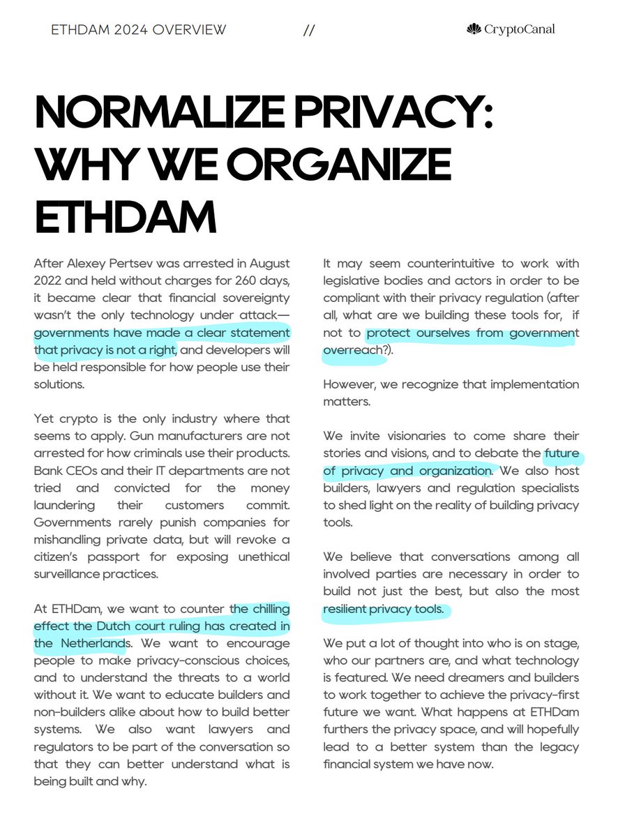 naomibrockwell's tweet photo. ETHDam is a fantastic event, highlighting the importance of privacy and financial sovereignty.
Here's a great report explaining why they focus on privacy as part of their core mission.
#SurveillanceAwarenessWeek
#Privacc
Priv/acc https://t.co/RGyz8WFj4h