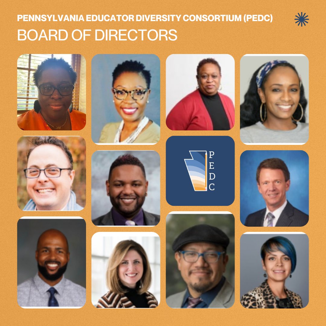 Pennsylvania Educator Diversity Consortium (PEDC) (@paeddiversity) on Twitter photo We’re thrilled to introduce our dedicated and dynamic board of directors:
<a href="/MorrisKizzy/">Kizzy Morris</a> (Chair), Vanessa Renee, @DamarySpeaks, David Monk, <a href="/eimayorga/">edwin mayorga</a>, James Fogarty, Laura Roy, Leon Smith, Michael Jones, Karen Parker Thompson, and Donna-Marie Cole-Malott
#LeadershipMatters #PEDC We’re thrilled to introduce our dedicated and dynamic board of directors:
<a href="/MorrisKizzy/">Kizzy Morris</a> (Chair), Vanessa Renee, @DamarySpeaks, David Monk, <a href="/eimayorga/">edwin mayorga</a>, James Fogarty, Laura Roy, Leon Smith, Michael Jones, Karen Parker Thompson, and Donna-Marie Cole-Malott
#LeadershipMatters #PEDC