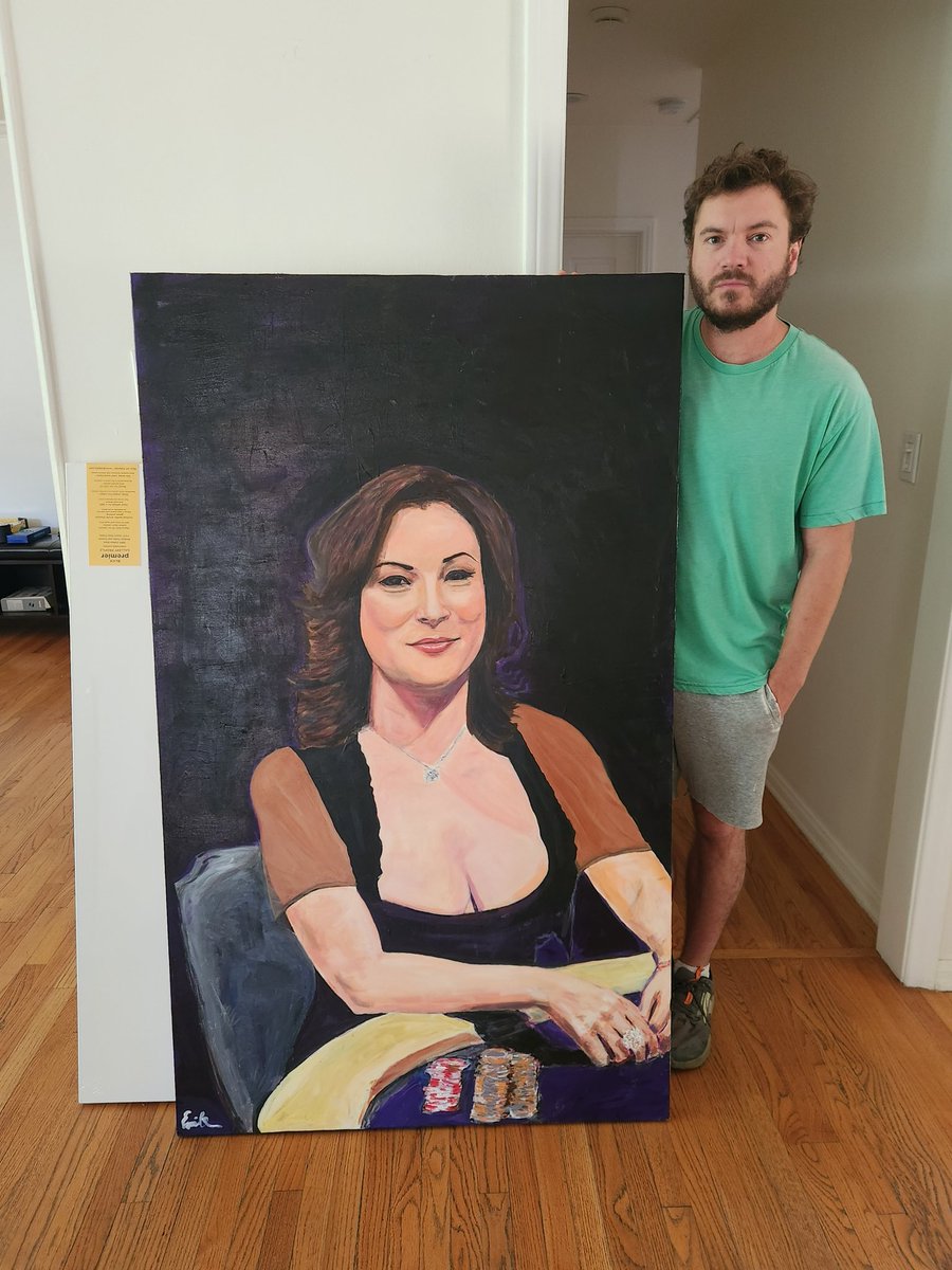 EmileHirsch's tweet image. Ginormous portrait of @JenniferTilly I did!