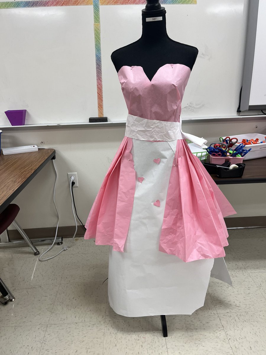 Great creativity and hard work from our students making paper dresses in Ms. Younger’s class using dress forms! 🤩👗