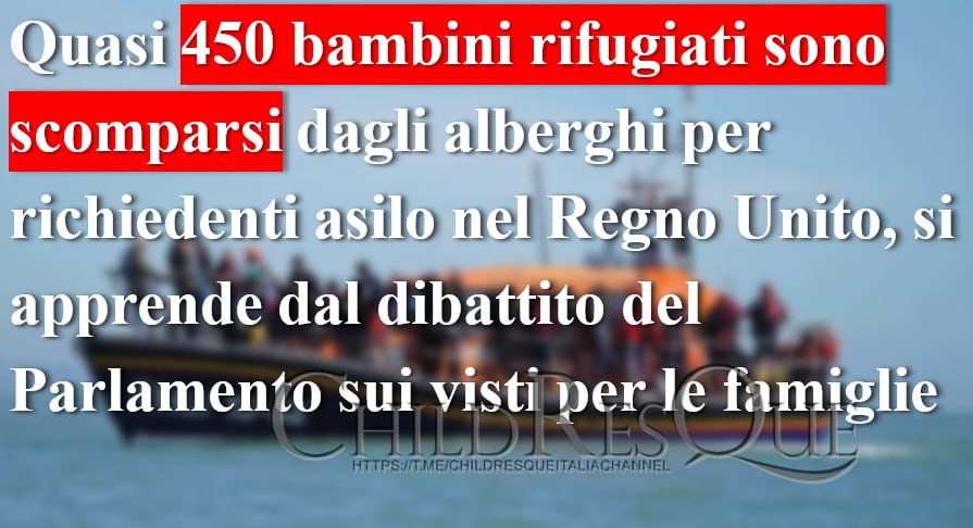 Bera49164308's tweet photo. ‼️SONO SCOMPARSI QUASI 450 BAMBINI RIFUGIATI DALLE STRUTTURE DI ACCOGLIENZA‼️

Bambini vengono #sfruttati e #trafficati a causa delle attuali normative.

#25ottobre
#News_UK #Child_Missing #Child_Exploitation #Child_trafficking https://t.co/XLbxvwWHx1