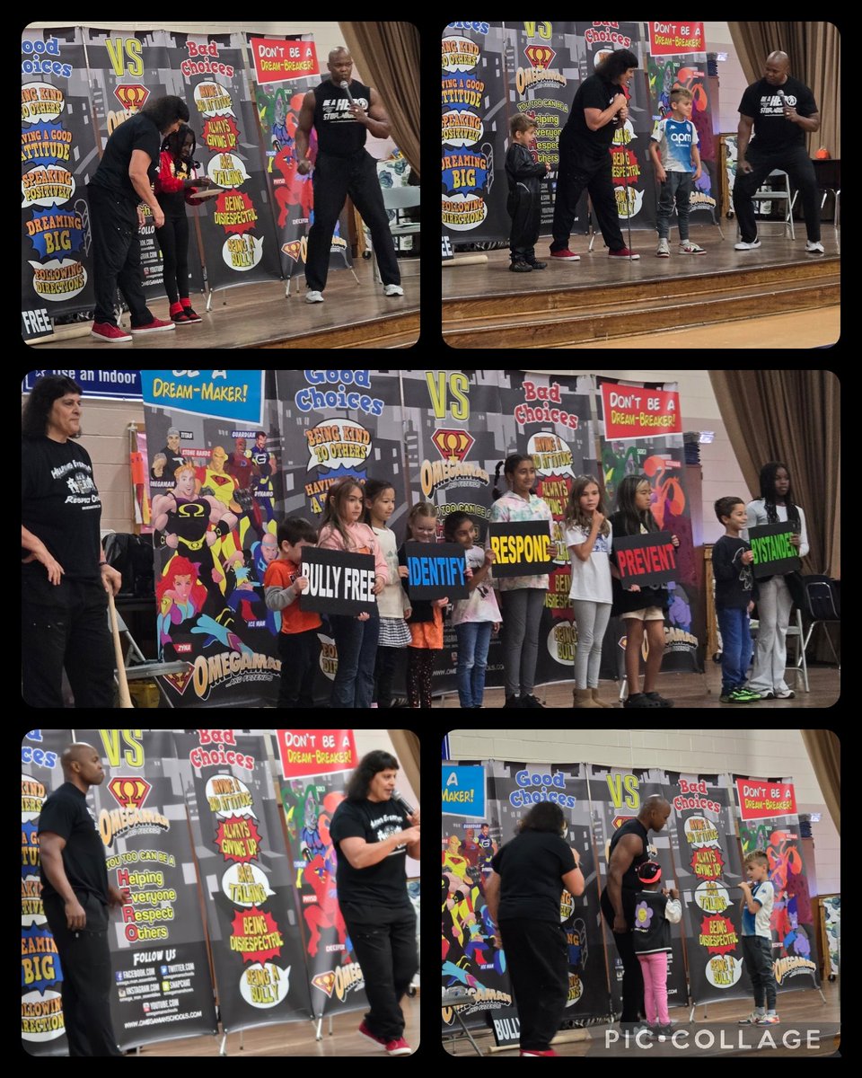 MissMcEleneyK's tweet photo. A huge thank you to our amazing @WoodcrestES PTA for sponsoring our assembly with the superhero, @omegamanschools to help concluded #WeekofPeace & kick off #RedRibbonWeek . We had a great time learning how to be a true hero. We also learned that we are born a CHOOSER! #WEareCHPS https://t.co/HN1iJKoEQZ