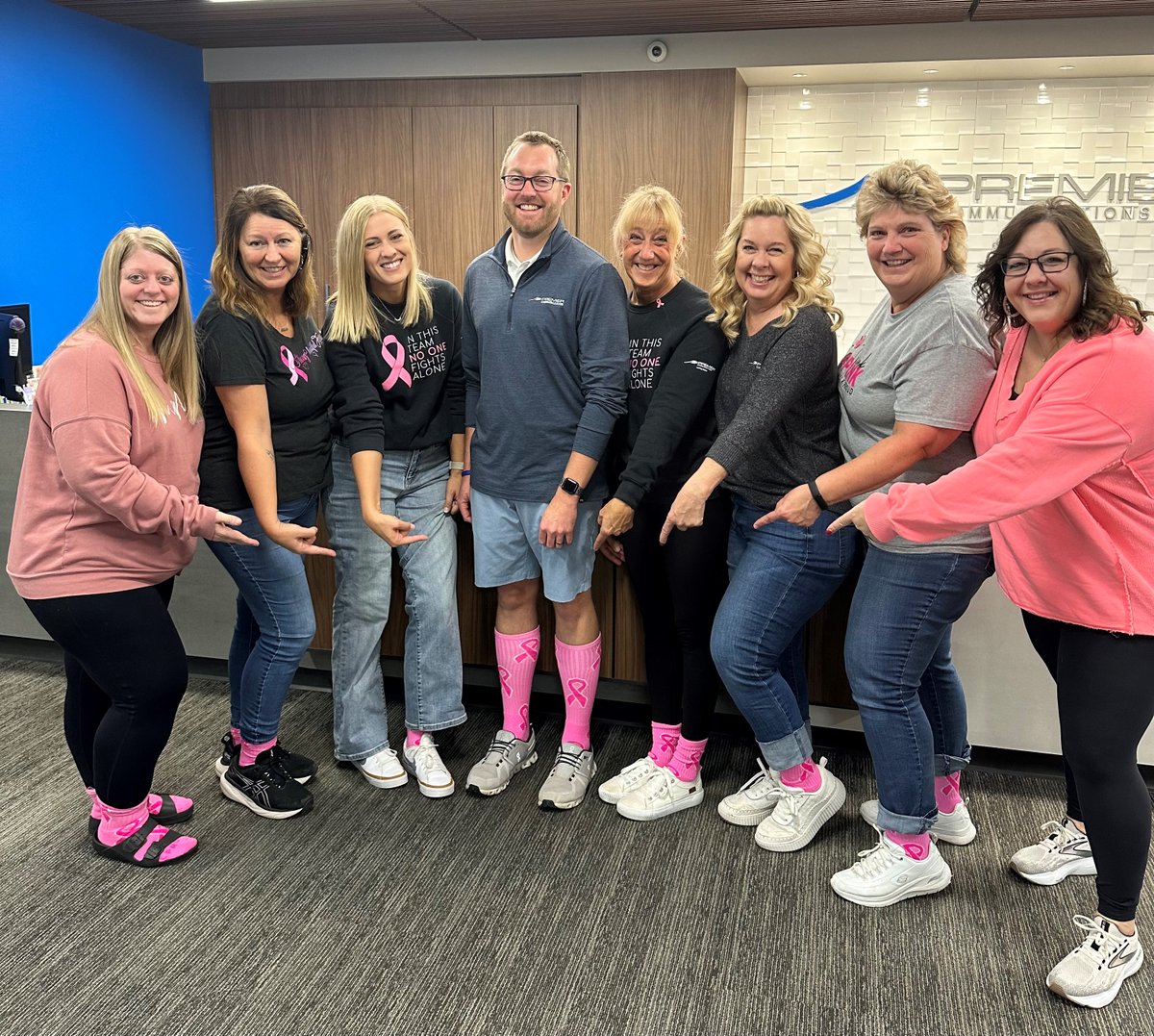 PremierComm1's tweet photo. Wearing PINK from head to toe for Breast Cancer Awareness Month! This October, our Team participated in Pink Out Fridays to #SupportTheFight and honor those battling breast cancer. https://t.co/9gtvvJErIs