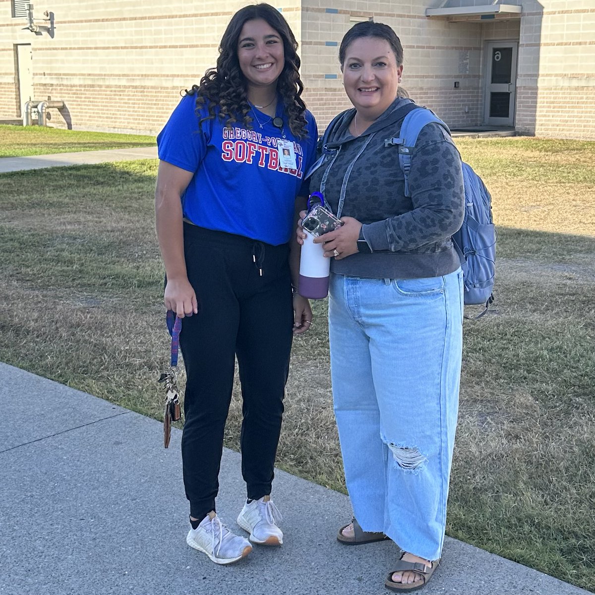 Lots of “Teacher/Student Swap” attire at G-P High School today! ❤️💙