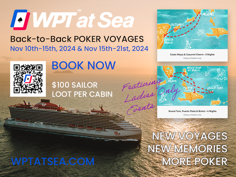 WPTatSEA's tweet photo. @WPT @PlaygroundPoker @WPTPrime When you are done here, come down to Miami and sail on Virgin Voyages with WPTatSea. https://t.co/uRjrsiK4MQ