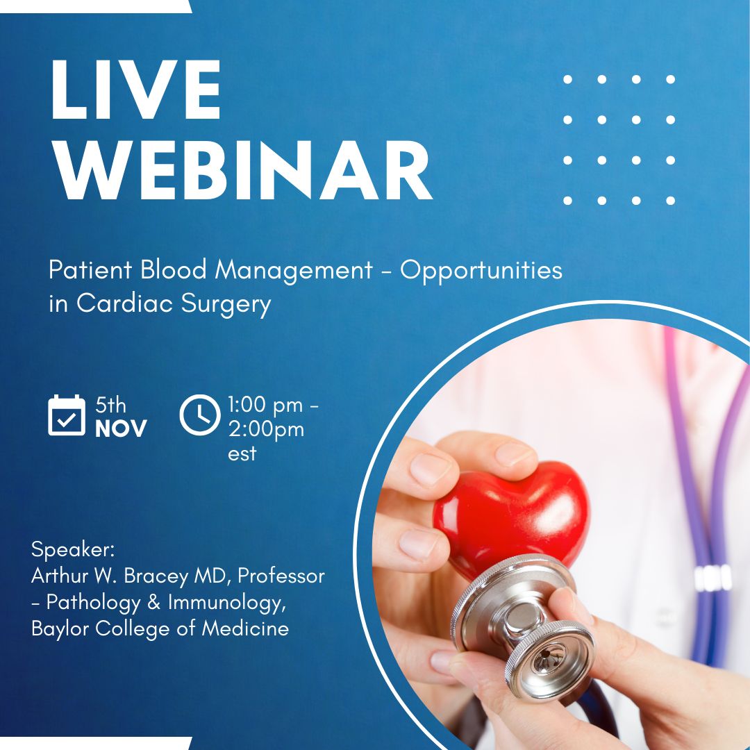 bloodmgmt's tweet photo. Join Dr. Arthur W. Bracey for a LIVE webinar happening Tuesday, November 5th at 1pm est during PBM Awareness Week!
Register Here: https://t.co/bGiH4ZHNqQ
#PBMAW2024 #PBMAwarenessWeek https://t.co/FdoninymcD