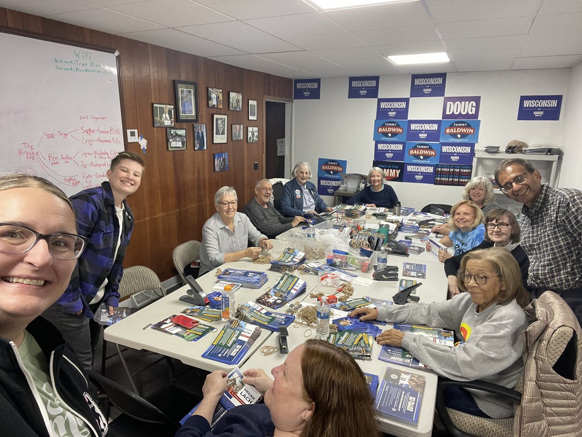 Shout out to the volunteers prepping lit at the <a href="/Waukeshadems/">Waukesha County Dems🇺🇲</a>  office! Let’s go WIN!!

<a href="/WisDems/">Wisconsin Democrats</a> <a href="/KamalaForWI/">Kamala for Wisconsin</a> <a href="/wisconsinforben/">Ben Steinhoff</a> <a href="/tammybaldwin/">Tammy Baldwin</a> <a href="/WIAssemblyDems/">WIAssemblyDemocrats</a>