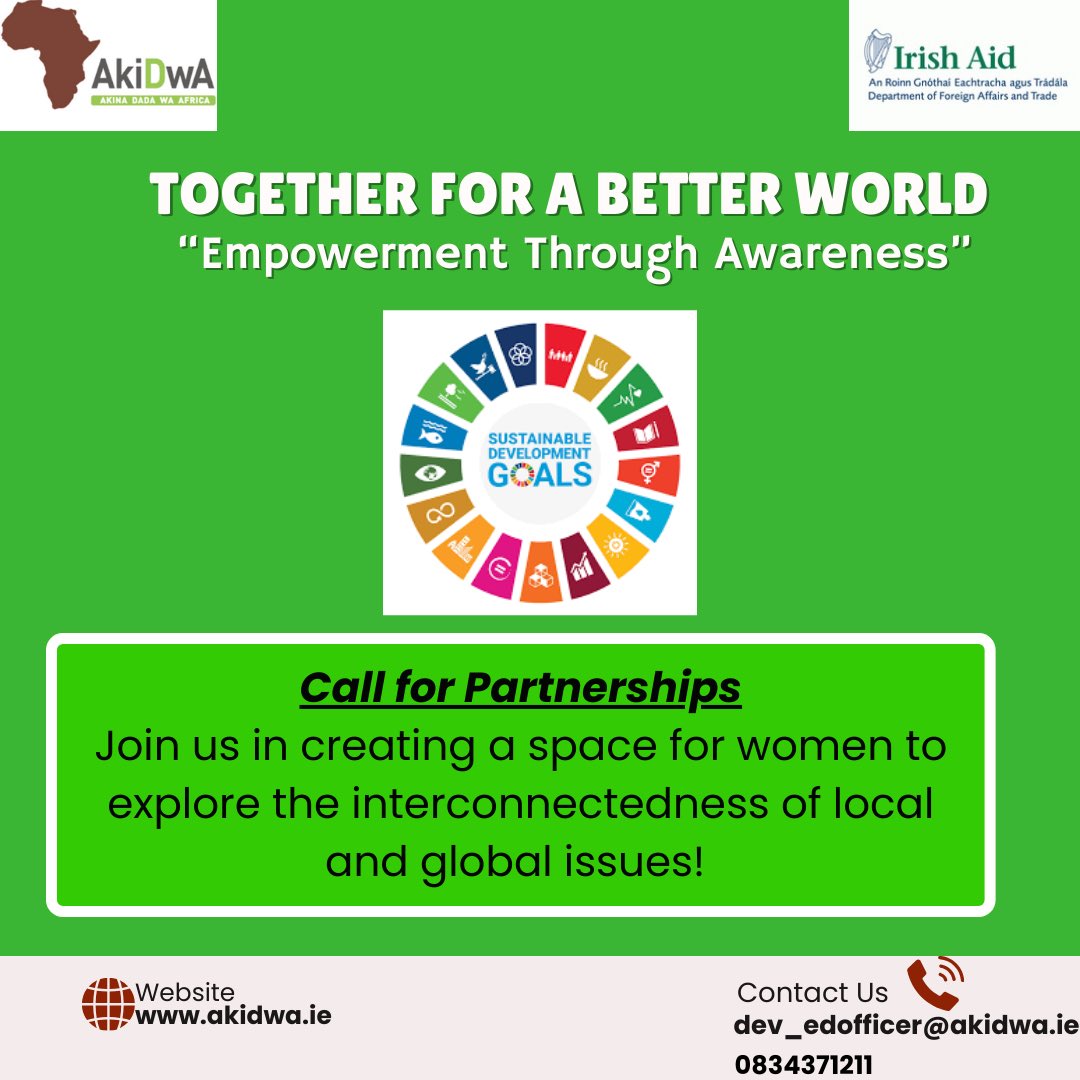 AkiDwA's tweet image. Together for a Better World, an initiative by AkiDwA funded by @irish.aid , invites women from migrant and indigenous backgrounds in Ireland to explore the Sustainable Development Goals (SDGs). 

 #TogetherForABetterWorld  #GlobalCitizenshipEducation  #SustainableDevelopmentGoals