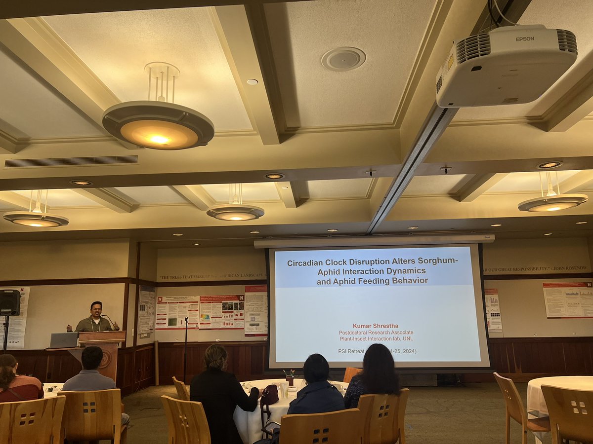Niranjan Pokhrel (@niranjan1127) on Twitter photo Great talk <a href="/KS952gene/">Kumar Shrestha</a>.
Key take-away: Disruption of cicardian clock makes plants susceptible. I guess same goes for human too 😄
#psiretreat #unl Great talk <a href="/KS952gene/">Kumar Shrestha</a>.
Key take-away: Disruption of cicardian clock makes plants susceptible. I guess same goes for human too 😄
#psiretreat #unl