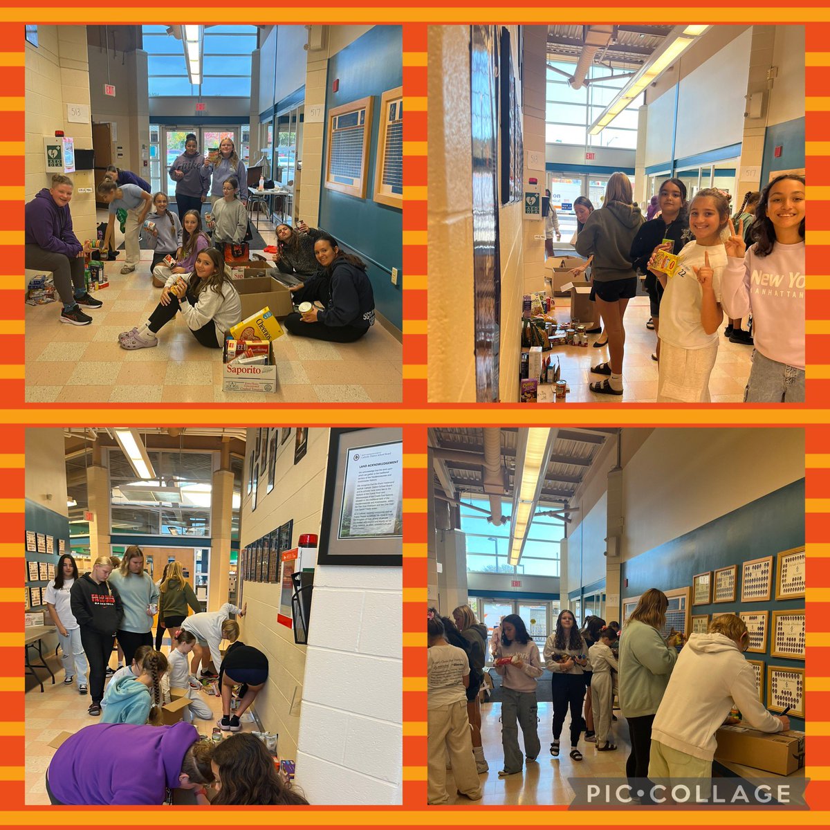 Our Social Justice club busy at work! The We Scare Hunger campaign ends on Oct. 31st.