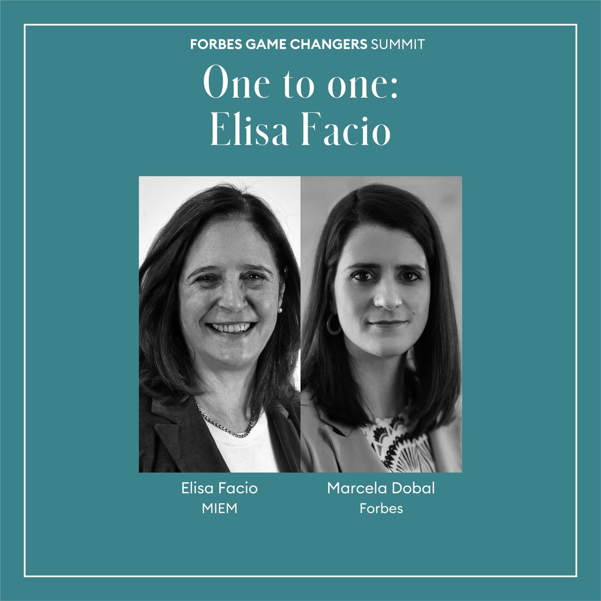 Forbes Uruguay 🇺🇾 (@forbesuruguay) on Twitter photo 📣 El 31 de octubre tendrá lugar la segunda edición local de Forbes Game Changers Innovation Summit
One to One: Elisa Facio
Entrevista: <a href="/marcedobal/">Marcela Dobal</a>
👉 Evento presencial por invitación en @hyattcentricmvd, de 9 a 13 horas.
📍Por más información: summitforbes@forbesuruguay.com 📣 El 31 de octubre tendrá lugar la segunda edición local de Forbes Game Changers Innovation Summit
One to One: Elisa Facio
Entrevista: <a href="/marcedobal/">Marcela Dobal</a>
👉 Evento presencial por invitación en @hyattcentricmvd, de 9 a 13 horas.
📍Por más información: summitforbes@forbesuruguay.com