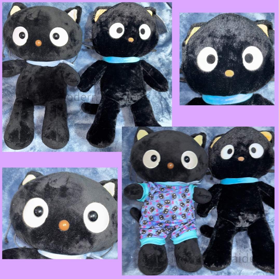 Old Chococat, Pochacco (with custom toe beans), Chibimaru (custom made from a Cinnamonroll), and now New Chococat (arrived with Chococat pajamas and Sanrio bag)! #sanriobuildabear #chococat #pochacco #chibimaru #buildabear #sanrio #chococatpochaccochibimaru