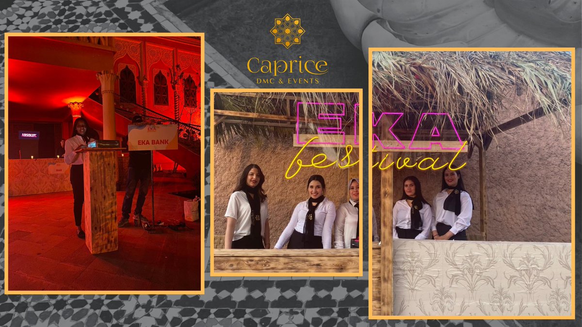 CapriceDmc's tweet photo. Proud partners with EKA Festival! 🎶 Our commitment to excellence shines through in every detail, ensuring logistics and unforgettable experiences for all attendees.🌟 #EventPlanning #Festival #Morocco https://t.co/N2i5eD0JcD