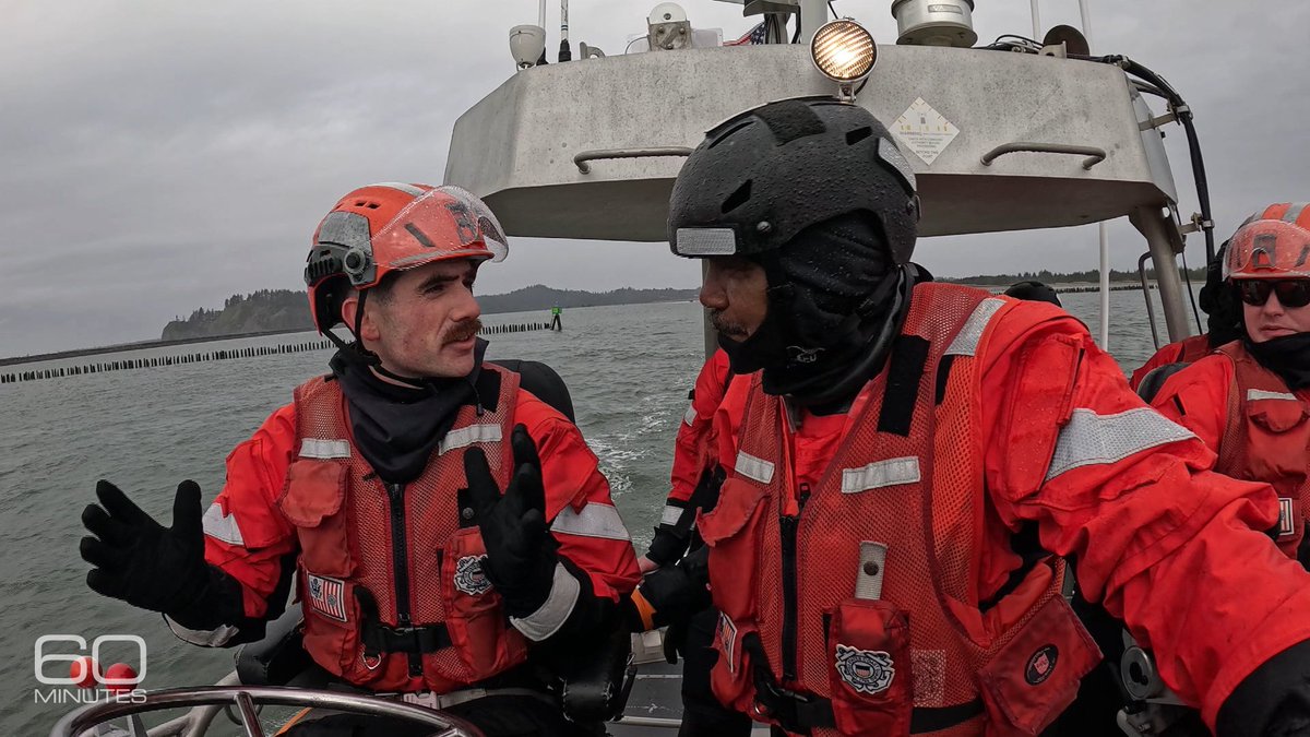 60Minutes's tweet photo. This Sunday, 60 Minutes travels to the mouth of the Columbia River in Washington, one of the most dangerous inlets in America. Nearly 700 lives have been lost to its waves and currents. The surfmen, an elite rescue group within the Coast Guard, train here. https://t.co/mEN4CWeXMW https://t.co/mGBm3ux2C9