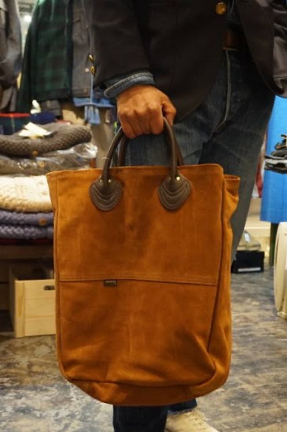 バッグ VANSON Leather Suede Tote Bag/Brown VANSON Leather Suede Tote Bag/Brown