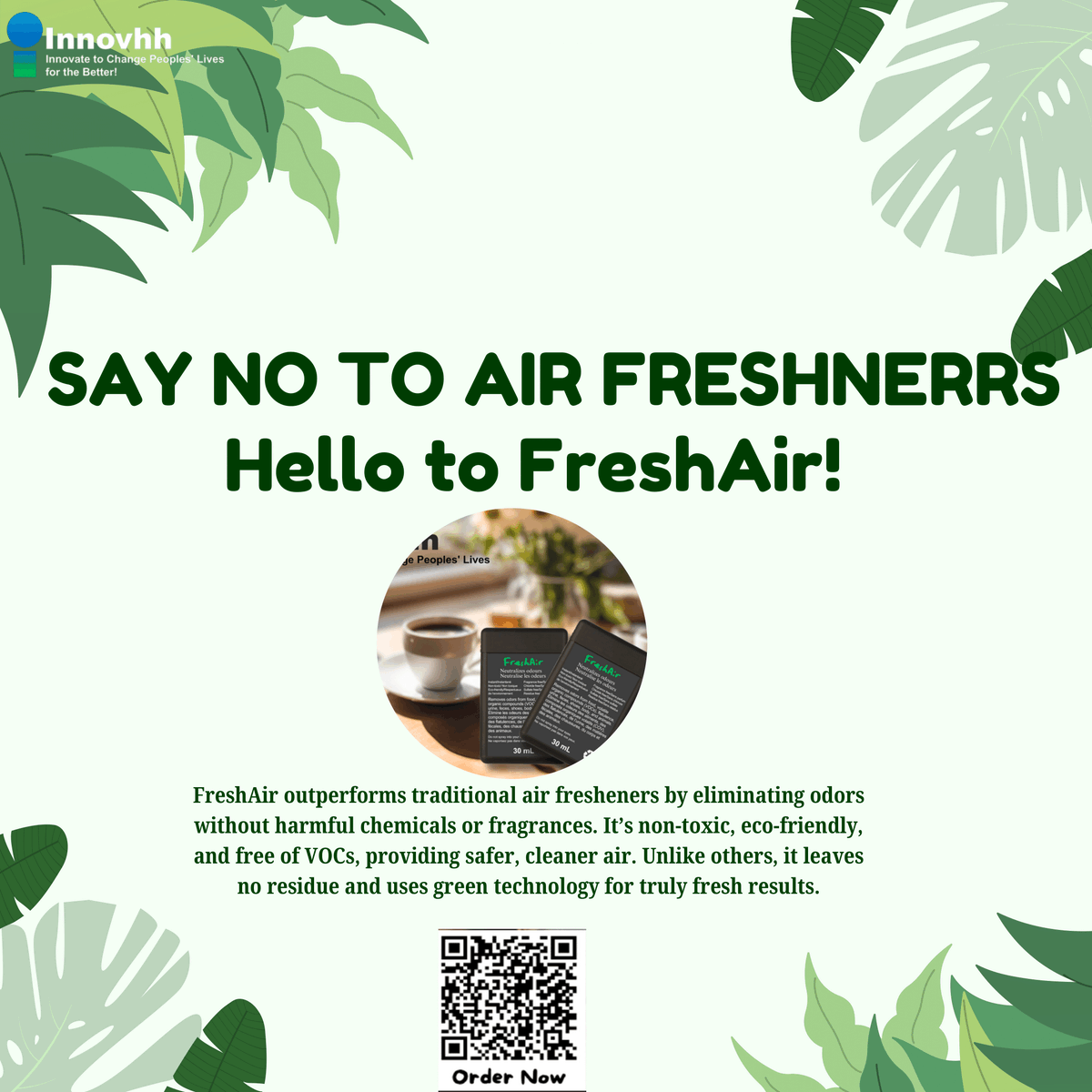 Time to switch to the next-gen non-toxic, VOC-free, solvent-free, residue-free, and eco-friendly deodorizer FreshAir!
Available on Etsy, ebay, and our online store!

#wellness #healthylifestyle #airpollution #airfreshener #deodorizer #innovation #ecofriendly #greentech