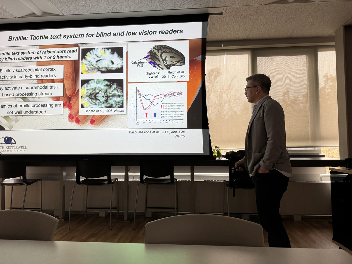 Yalda Mohsenzadeh (@yalda_mhz) on Twitter photo It was a great pleasure to host <a href="/echodislocation/">Santani Teng</a> from <a href="/SKERIResearch/">Smith-Kettlewell Eye Research Institute</a> in our <a href="/BMI_WesternU/">Western Centre for Brain and Mind</a> talk series! His insightful talk on the dynamics of Braille letter perception in blind readers sparked an engaging discussion with the audience. It was a great pleasure to host <a href="/echodislocation/">Santani Teng</a> from <a href="/SKERIResearch/">Smith-Kettlewell Eye Research Institute</a> in our <a href="/BMI_WesternU/">Western Centre for Brain and Mind</a> talk series! His insightful talk on the dynamics of Braille letter perception in blind readers sparked an engaging discussion with the audience.