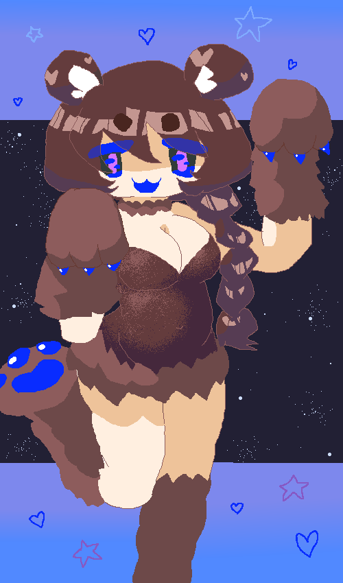 im rlly craving going 2 a rave rn. so im listening to rave music and drew my oc in a rave getup. left hand mouse in aseprite