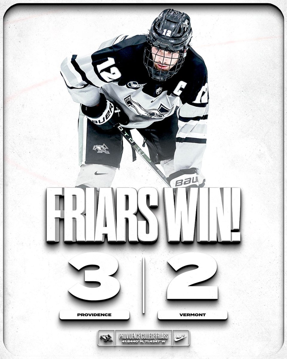 FriarsHockey's tweet photo. Final in OT! Poisson slams home the GWG with 3:31 left in overtime!

Friars improve to 3-1-0 and 1-0-0 in Hockey East. https://t.co/FPZVmPWdMx