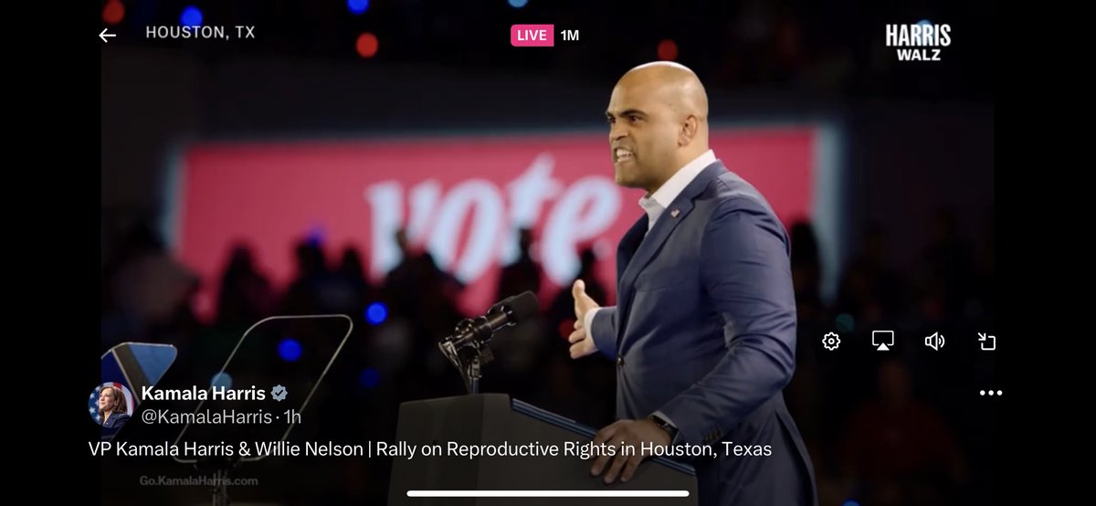 MariahGardner's tweet photo. @ColinAllredTX More than 1 million people watching this one live feed on X. @ColinAllredTX https://t.co/Xih5to0BNB