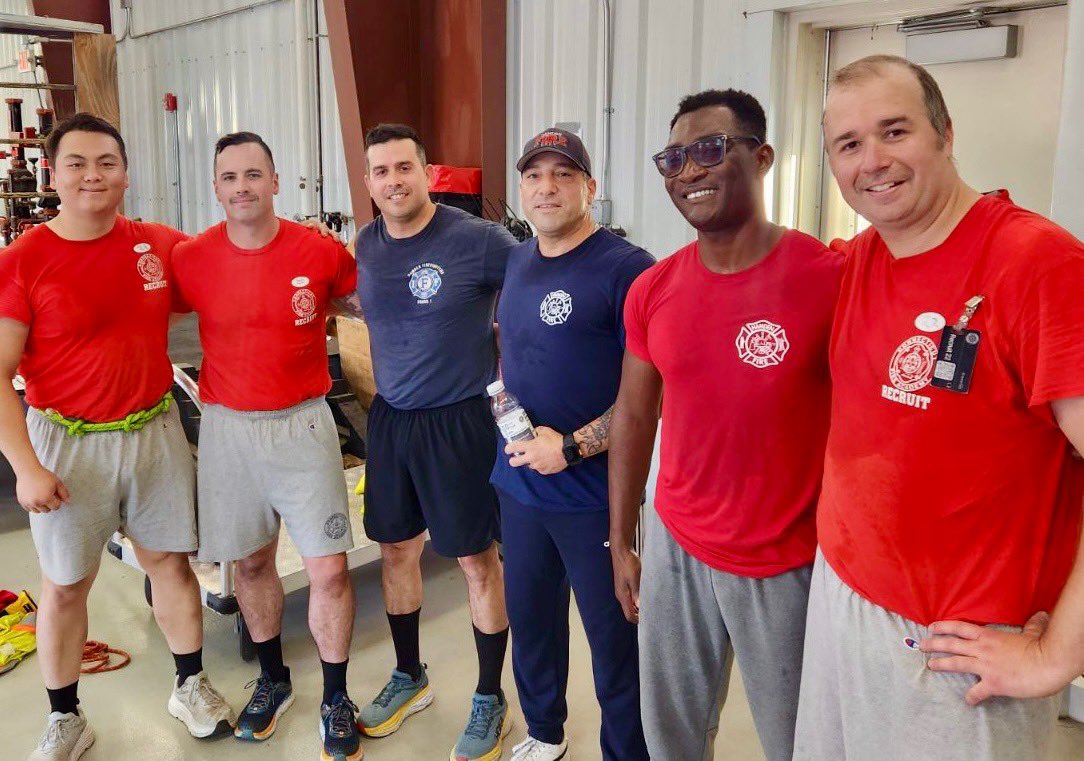 Today, several of our members went up to the CFA to participate in PT and show support for our members in Recruit Class 74. 
Physical fitness is an important part of the fire service and this was also a great way to check in on the progress of our newest members.