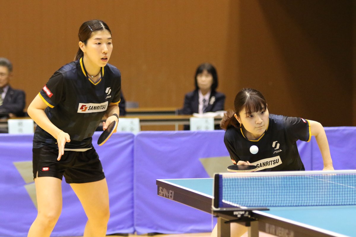 jtta_official's tweet photo. このあと11:00〜
女子ダブルス準決勝‼️

🏓第58回全日本社会人卓球選手権大会
🔸女子ダブルス準決勝
#下山秋帆 / #大西瑚々那🆚#永尾尭子 / #三村優果
#井絢乃 / #中森帆南🆚#麻生麗名 / #笹尾明日香

🔴決勝　10/26⏰11:30〜

大会情報👇
🔗https://t.co/FoXAMEQvXY

#卓球 #全日本社会人 #京都 https://t.co/xu1ZhVcdJW