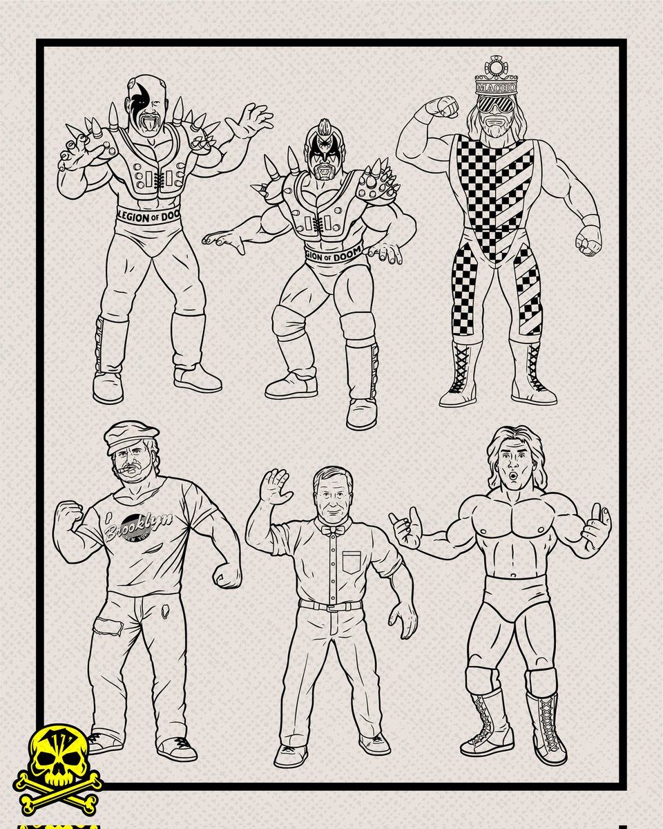 TTDWrestling's tweet photo. Line art from some of my favourite recent Big Rubber Guys designs! 😁🤘🏻

I love working on this line and I'm very blessed to work alongside such awesome people on the Major team! 

#BigRubberGuys #CollectMajor #TTDwrestling #Major #ToyDesign https://t.co/8mx908q7pL