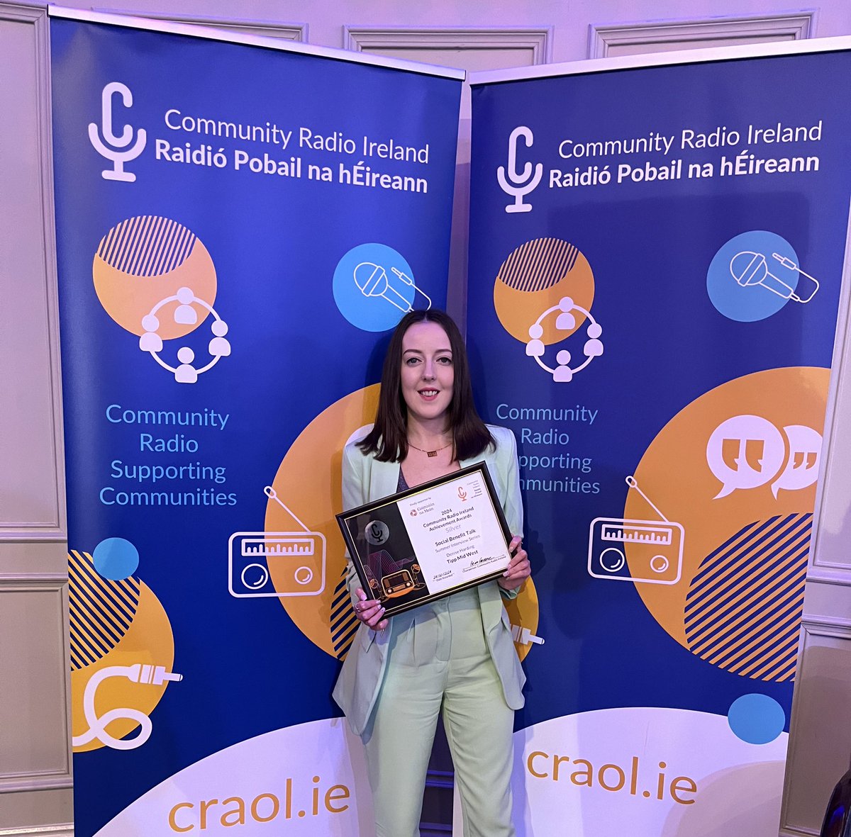 DeniseHRocks's tweet photo. So this happened last night.. 

I won my very first radio award at the @CRAOL awards in the Social Benefit Talk category for my conversation last Summer with Mary Hayes of @TooIntoYou which I am delighted about

Beyond thankful and honoured to represent @tippmidwest also 🙏❤️ https://t.co/mCFnRw1gRS
