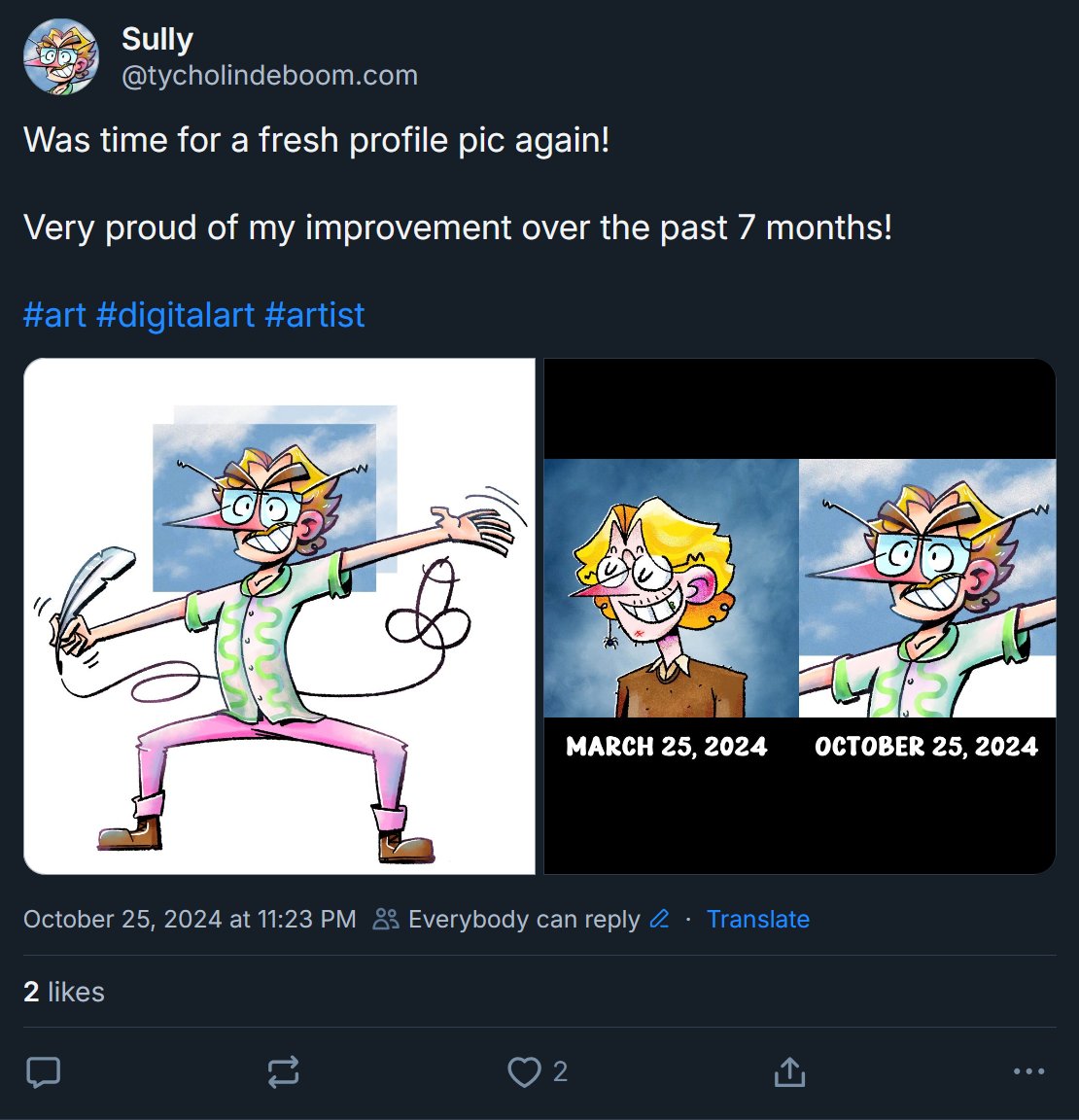 Sup guys, normally I dont post art from my main on this, but I am trying to migrate as many people as I can! 

I just finished a new profile picture and im really proud of it, please take a look on cool site

#art
#digitalart
#artist