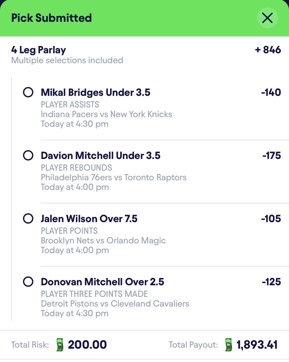 22.8% EV Fliff Longshot 🎯

$200 -&gt; $1,893 💰

Value here is insane lock this in ASAP ⏰

#fliff #prizepicks #nba #nfl