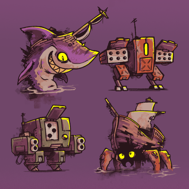 mechs vs evil sea dudes