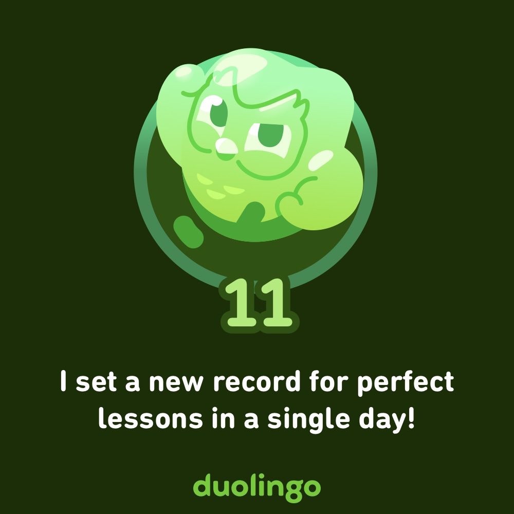 I earned an achievement on Duolingo! It’s free, fun, and effective for learning languages.