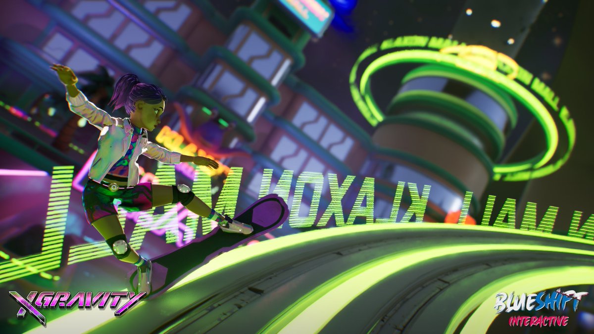 "X-GRAVITY is an arcade skateboarding game where you defy gravity and hit jaw-dropping combos in a psychedelic alien metropolis!" <a href="/BlueshiftIntLtd/">Blueshift Interactive</a> to demo their new game at GaMaYo on 21st November at WX Read our interview with the #gamedevs behind it 🛹 gamayo.co.uk/2024/11/08/xgr…